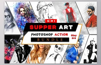 Download Supper Art Photoshop Action <span class='badge badge-warning'>Bundle</span> <span class='badge badge-warning'>Creativemarket</span> - 11017664