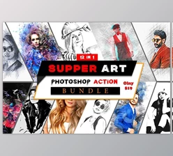 Download Supper Art Photoshop Action Bundle Creativemarket - 11017664