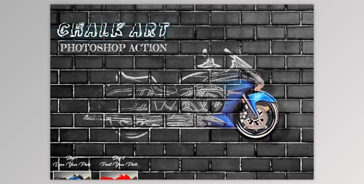Download Chalk Art Photoshop Action CreativeMarket - 12164536