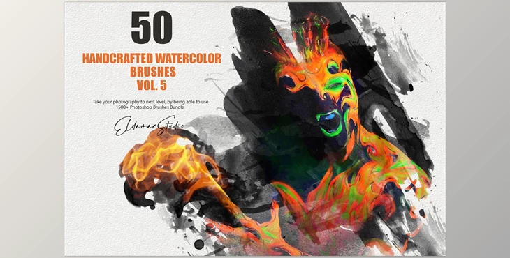 Download 50 Handcrafted Watercolor Brushes – Vol. 5 A3SPJYK