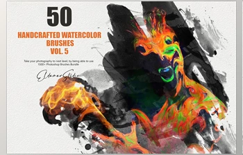 Download 50 Handcrafted Watercolor Brushes – <span class='badge badge-warning'>Vol</span>. <span class='badge badge-warning'>5</span> A3SPJYK