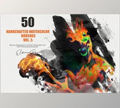 Download 50 Handcrafted Watercolor Brushes – Vol. 5 A3SPJYK