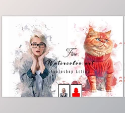 Download Creativemarket - Fine Watercolor Art Photoshop Action 