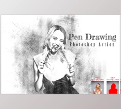 Download Creativemarket - Pen Drawing Photoshop Action