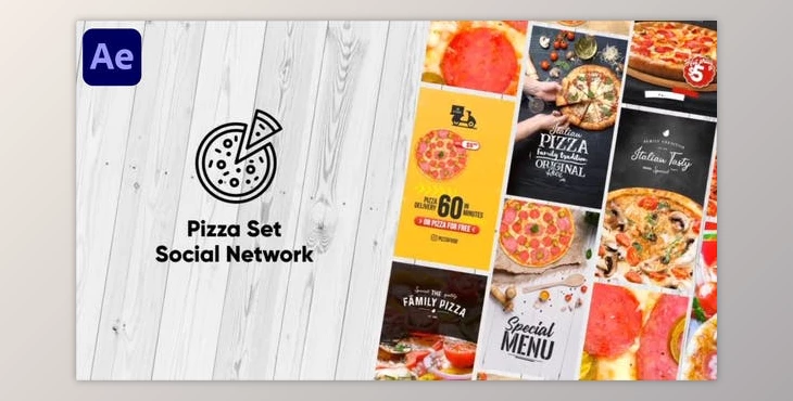 Download Pizza Set - Social Network | After Effects (Videohive 42923762) - AE Project