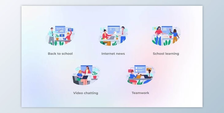 Download School Learning – Flat Concepts (Videohive 42903114) - AE Project