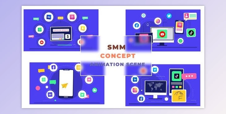 Download Social Media Marketing Concept Animation Scene (Videohive 42854124) - AE Project