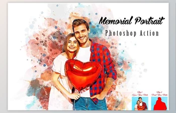 Download Memorial Portrait <span class='badge badge-warning'>Photoshop</span> Action Creativemarket - 12640972