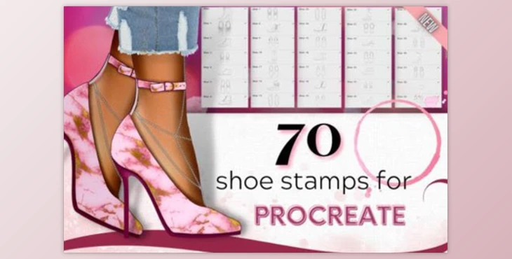 Download 70 Shoe Stamps Brushes for Procreate