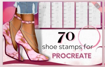 Download 70 Shoe Stamps Brushes for <span class='badge badge-warning'>Procreate</span>