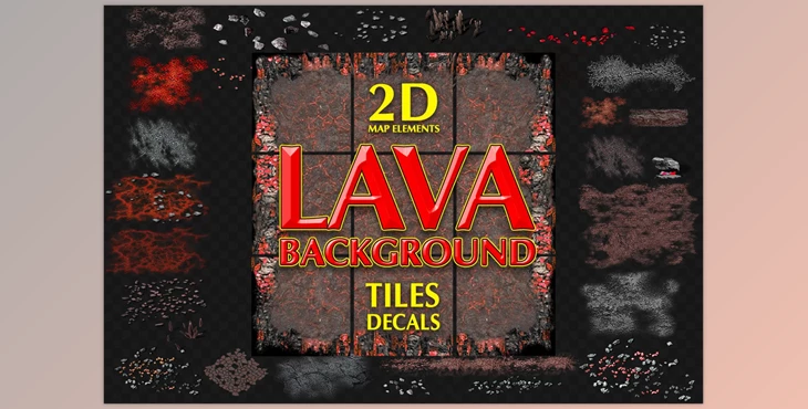 Download LAVA GAME BACKGROUND TILES AND DECAL