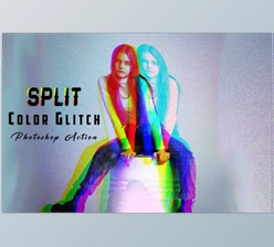 Download Split Color Glitch Photoshop Action Creativemarket - 12696916