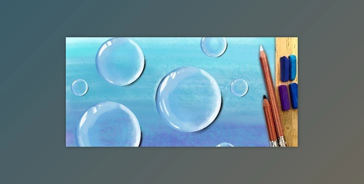 Download Create Full 3D Water Droplets With Textural Pastel Technique