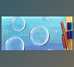 Download Create Full 3D Water Droplets With Textural Pastel Technique