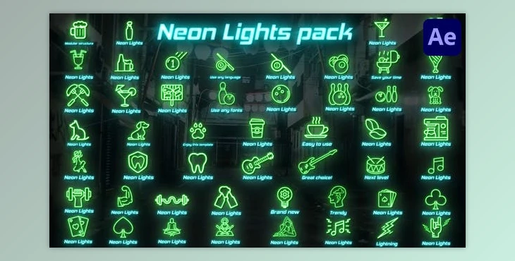 Download Neon Lights Big Pack for After Effects (Videohive 43191401) - AE Project