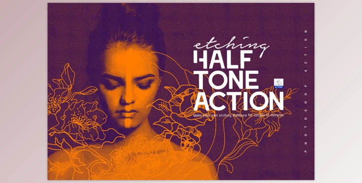 Download InventActions – Etching Halftone Photoshop Action
