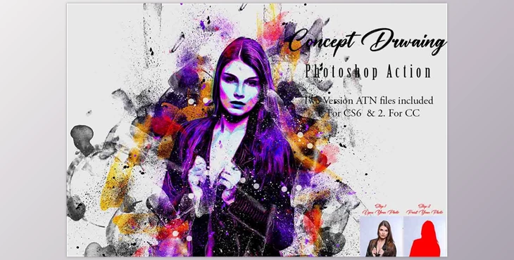 Download Concept Drawing Photoshop Action Creativemarket - 12716983