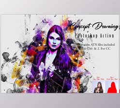 Download Concept Drawing Photoshop Action Creativemarket - 12716983