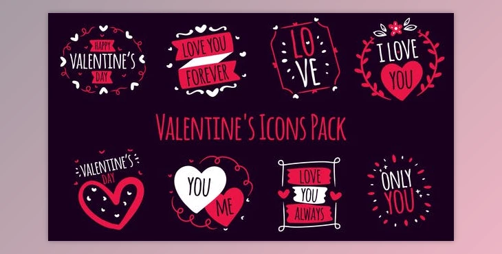 Download Valentine’s Icons Pack V2 (Videohive 43226496) - AE Project