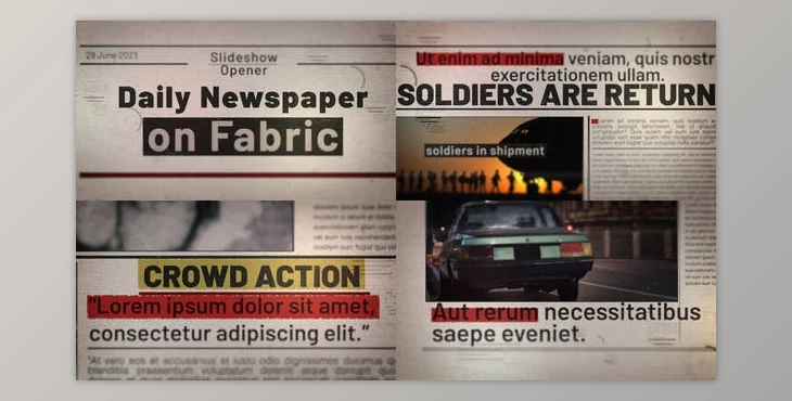 Download Daily Newspaper on Fabric (Videohive 43278214) - AE Project