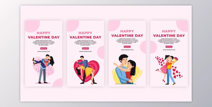 Download Romantic Valentine Day Celebration Instagram Story Pack (Videohive 39061581) - AE Project