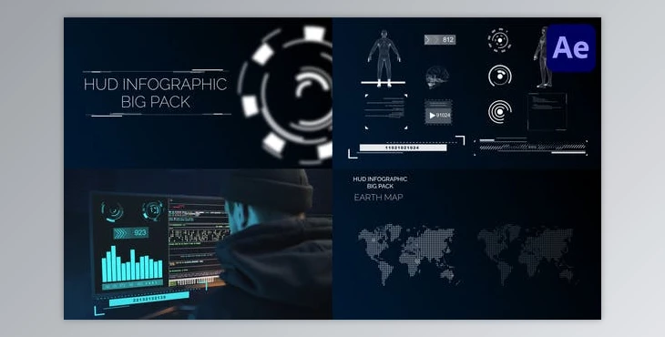 Download Hud Infographic Big Pack for After Effects (Videohive 43235711) - AE Project