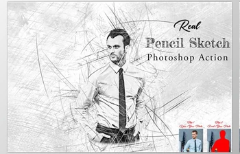 Download Real <span class='badge badge-warning'>Pencil</span> Sketch Photoshop Action Creativemarket - 12731026