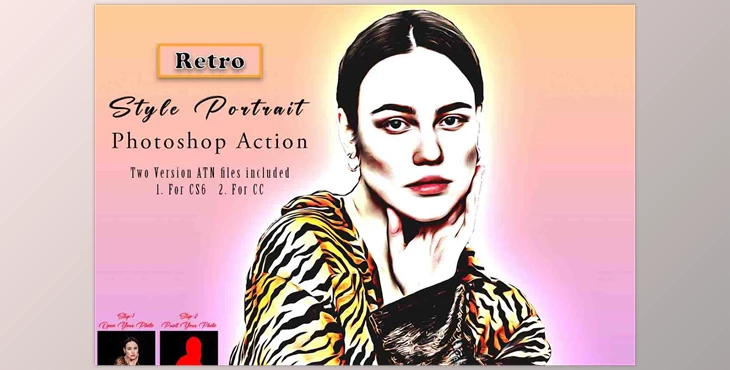 Download Retro Style Portrait Photoshop Action Creativemarket - 12729747