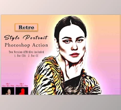 Download Retro Style Portrait Photoshop Action Creativemarket - 12729747