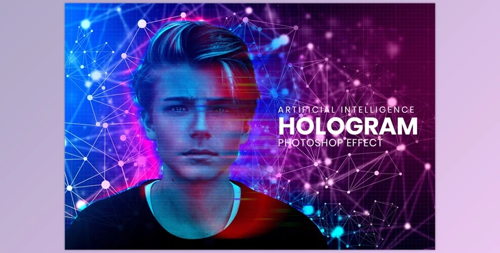 Download Hologram Photoshop Effect Mockup CreativeMarket - 10918835