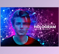 Download Hologram Photoshop Effect Mockup CreativeMarket - 10918835