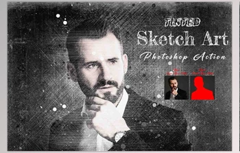 Download Tinted Sketch <span class='badge badge-warning'>Art</span> Photoshop Action Creativemarket