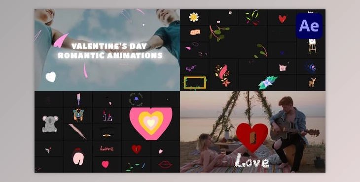 Download Valentine’s Day Romantic Animations for After Effects (Videohive 43215501) - AE Project