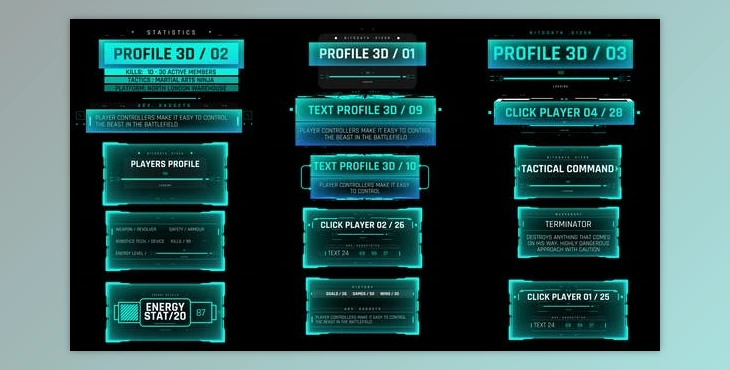 Download HUD 3D Text Profiles (Videohive 43497386) - AE Project
