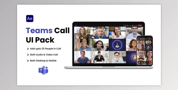 Download Teams Video Conference UI Pack (Videohive 42143186) - AE Project