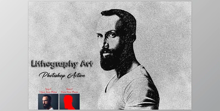 Download Lithography Art Photoshop Action Creativemarket - 12777804