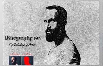 Download Lithography Art <span class='badge badge-warning'>Photoshop</span> Action Creativemarket - 12777804