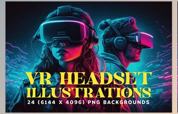 Download 24 VR Headset <span class='badge badge-warning'>Illustrations</span> in 6K Creativemarket - 12762934