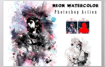 Download Neon Watercolor <span class='badge badge-warning'>Photoshop</span> Action CreativeMarket - 12783818