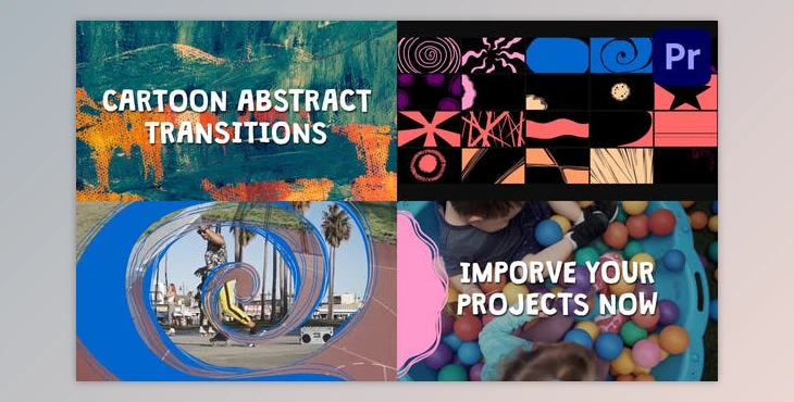 Download Cartoon Abstract Transitions for Premiere Pro (Videohive 43084211)