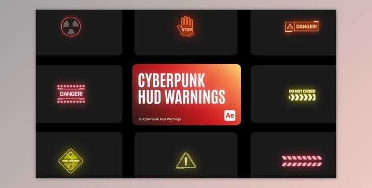 Download Cyberpunk HUD Warning for After Effects (Videohive 43856626) - AE Project