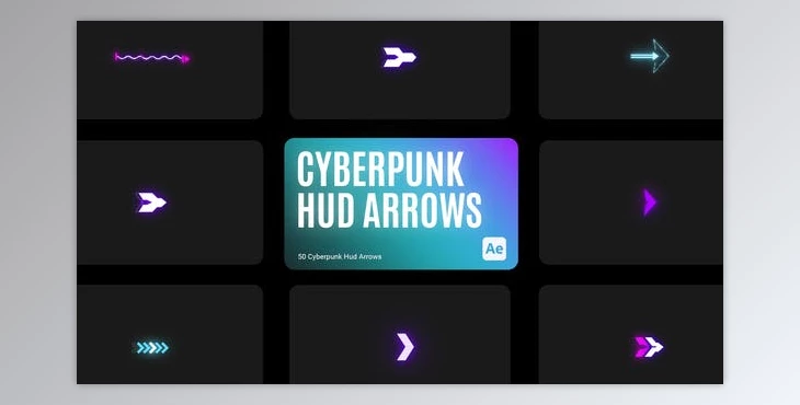 Download Cyberpunk HUD Arrow for After Effects (Videohive 43856585) - AE Project