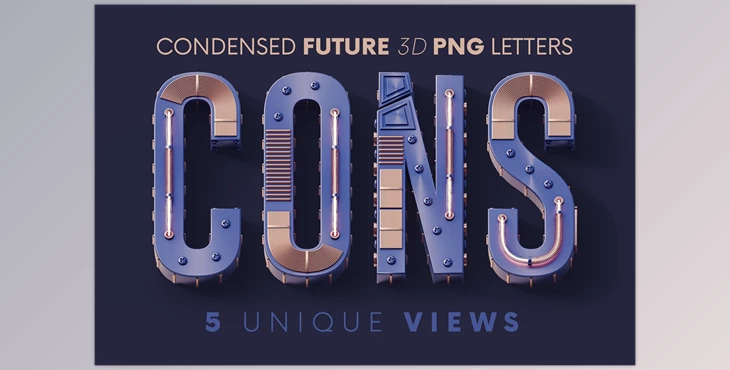 Download Condensed Future – 3D Lettering Creativemarket - 11010787
