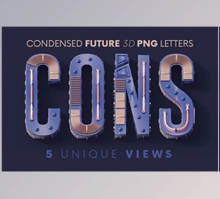 Download Condensed Future – 3D Lettering Creativemarket - 11010787