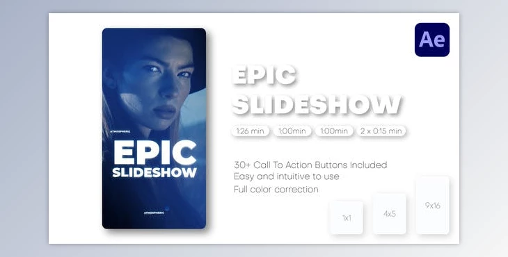 Download Epic Slideshow – Instagram Reels, TikTok Post, Short Stories (Videohive 43894911) - AE Project