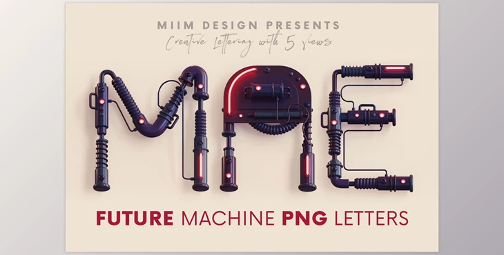 Download Future Machine – 3D Lettering Creativemarket - 12700913