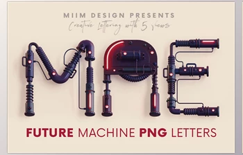 Download <span class='badge badge-warning'>Future</span> Machine – 3D Lettering Creativemarket - 12700913