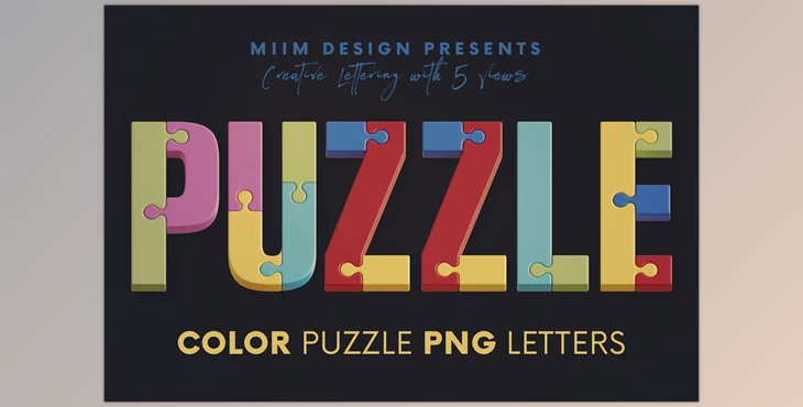 Download Color Puzzle – 3D Lettering Creativemarket - 12701022