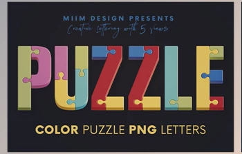 Download <span class='badge badge-warning'>Color</span> Puzzle – 3D Lettering Creativemarket - 12701022