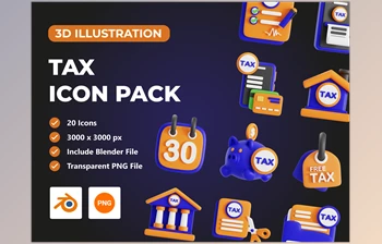 Download <span class='badge badge-warning'>UI8</span> – Tax <span class='badge badge-warning'>3D</span> Icon Set